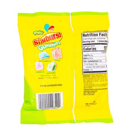 Starburst Gummies Sours 141g - 12 Pack  Nutrition Facts Ingredients