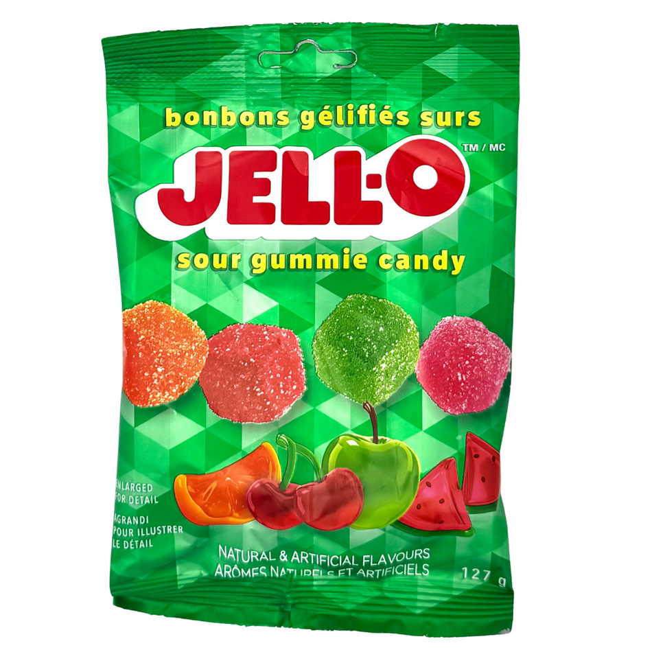 JELL-O Sour Gummie Cubes 127g - 12 Pack