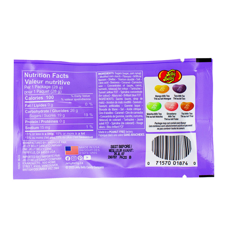 Jelly Belly Boba Milk Tea 28g - 30 Pack Nutrition Facts Ingredients
