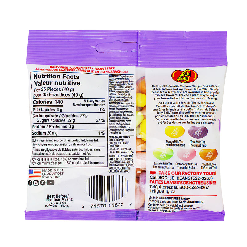 Jelly Belly Boba Milk Tea Bag 100g - 12 Pack Nutrition Facts Ingredients