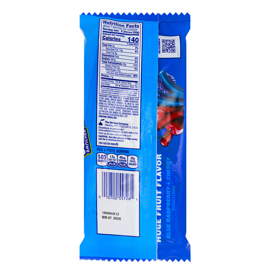 Jolly Rancher Ropes Blue Raspberry & Cherry 10oz