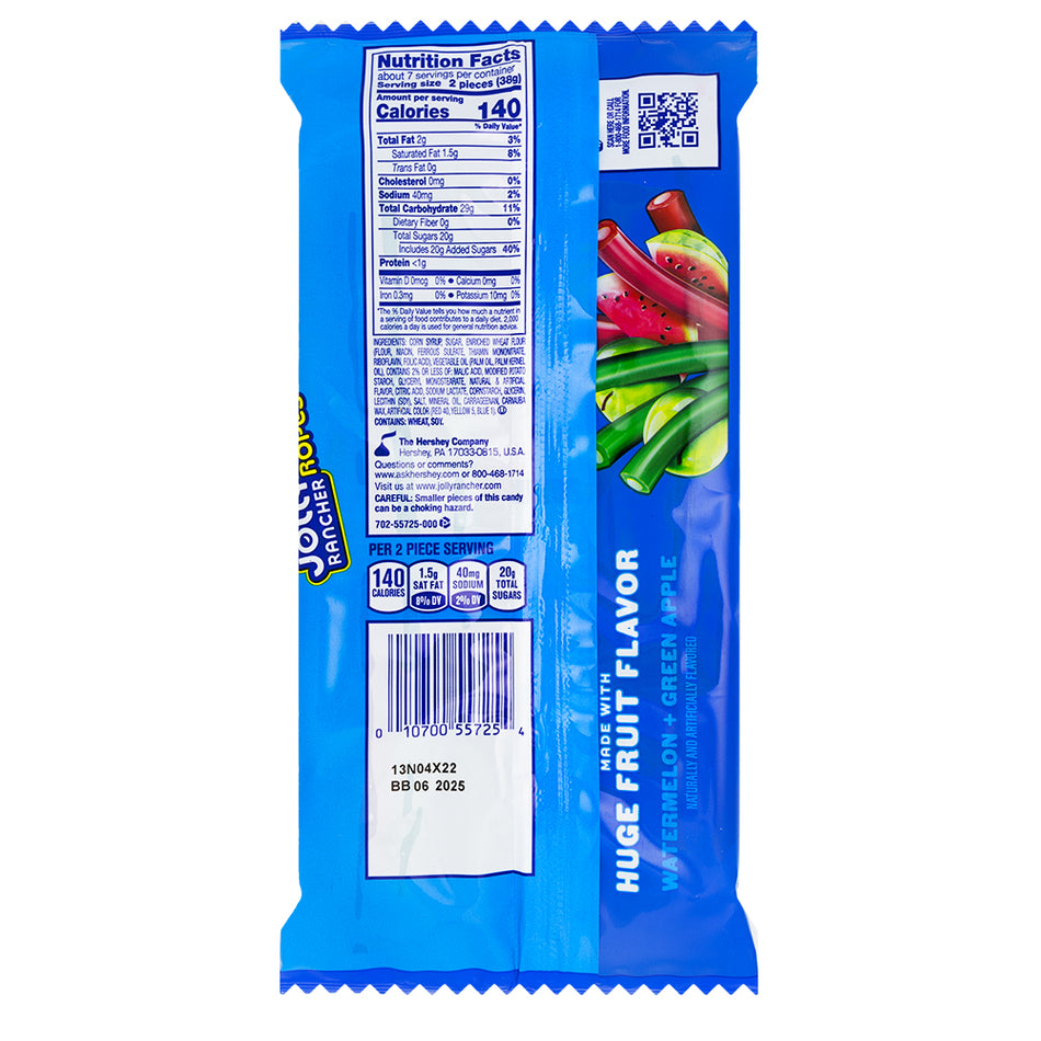 Jolly Rancher Ropes Watermelon & Green Apple 10oz  