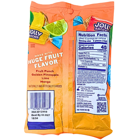 Jolly Rancher Tropical Hard Candy - 6.5oz - nutrition facts and ingredients