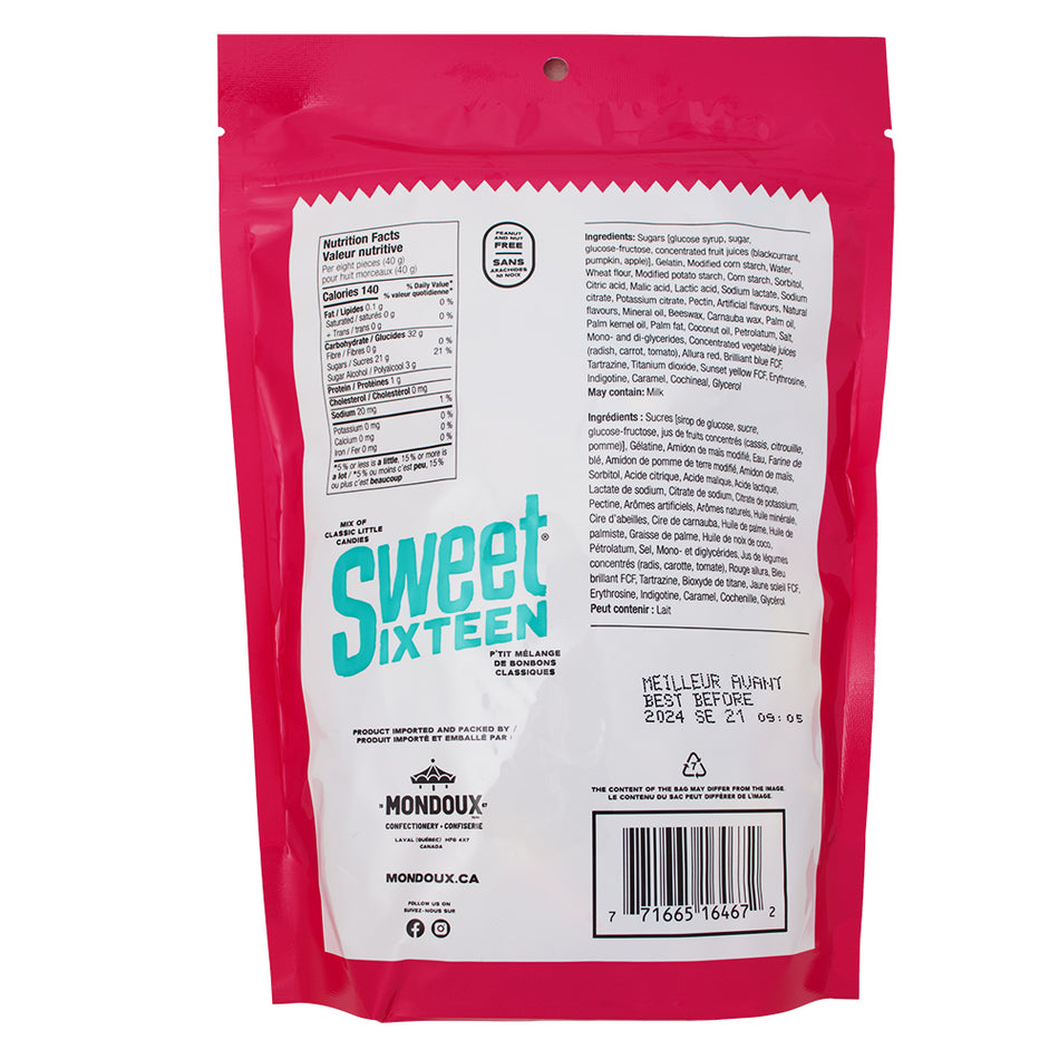 Sweet Sixteen Jujube & Gummy 400g - 6 Pack Nutrition Facts Ingredients