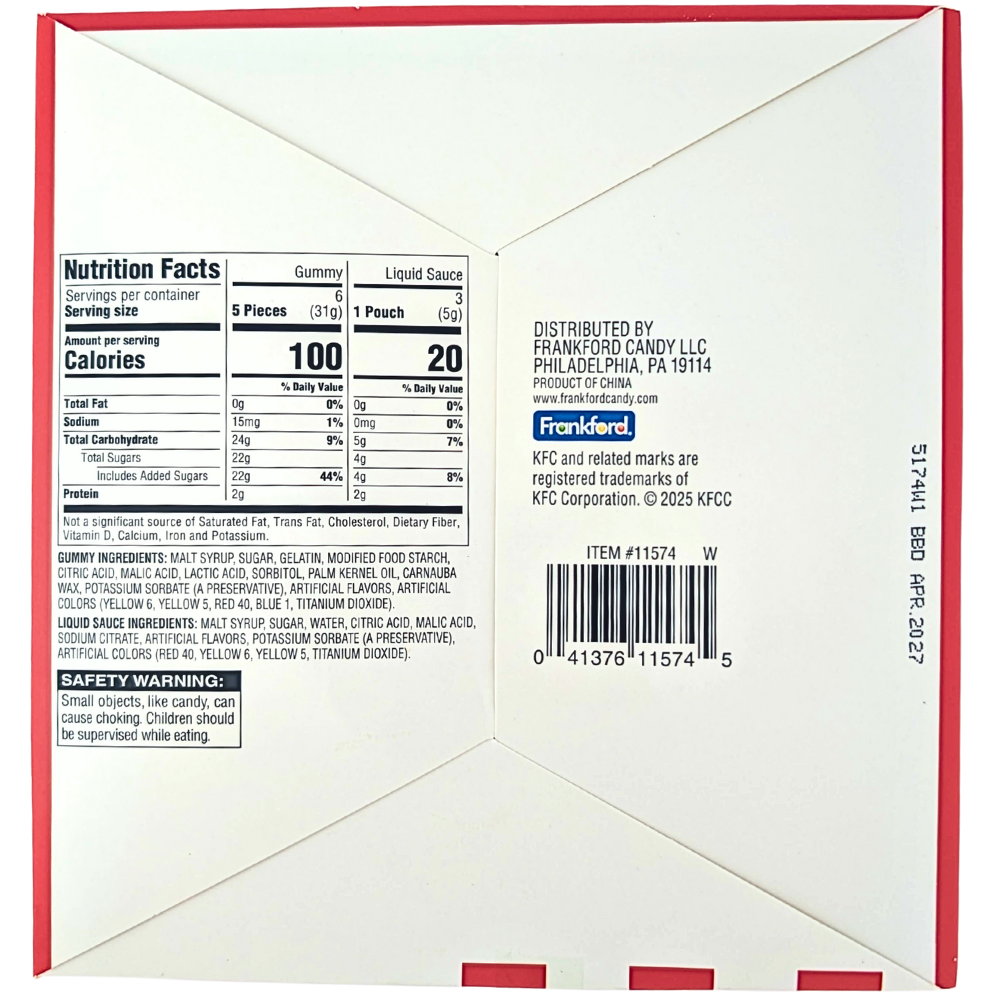 KFC Gummy Fried Chicken Candy Combo Meal - 7.1oz