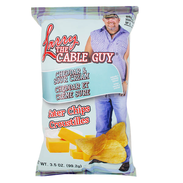 Larry The Cable Guy Tater Chips Cheddar & Sour Cream 3.5oz - 12 Pack