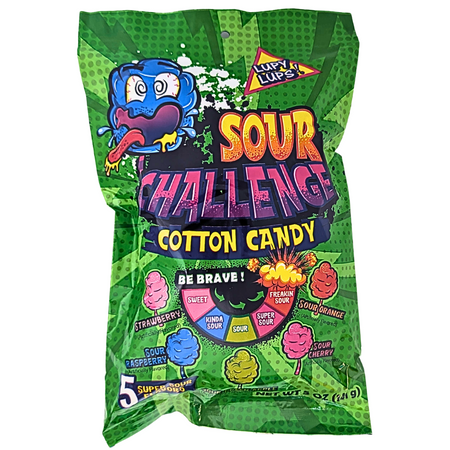 Lupy Lups Sour Challenge Cotton Candy - 5oz