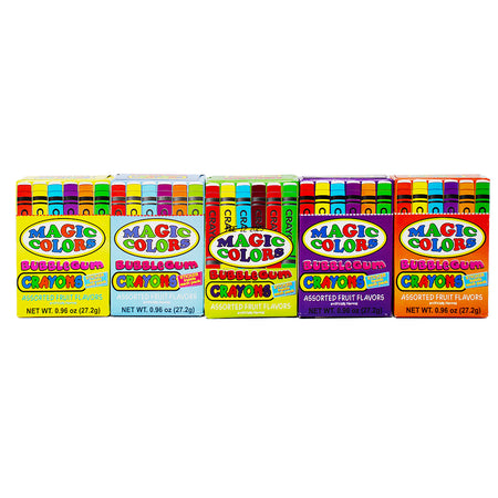 Worlds Magic Colors Bubble Gum Crayons - 24 Pack