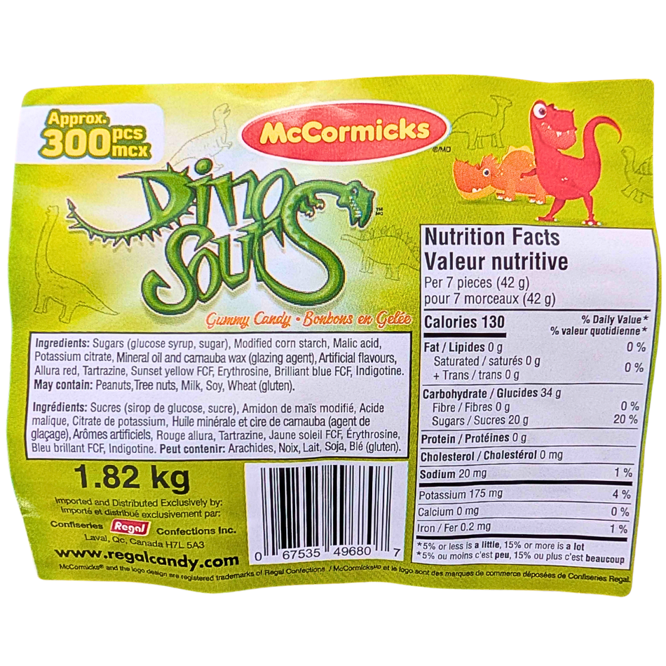 McCormick's Dino-Sours Candy-1.8 kg