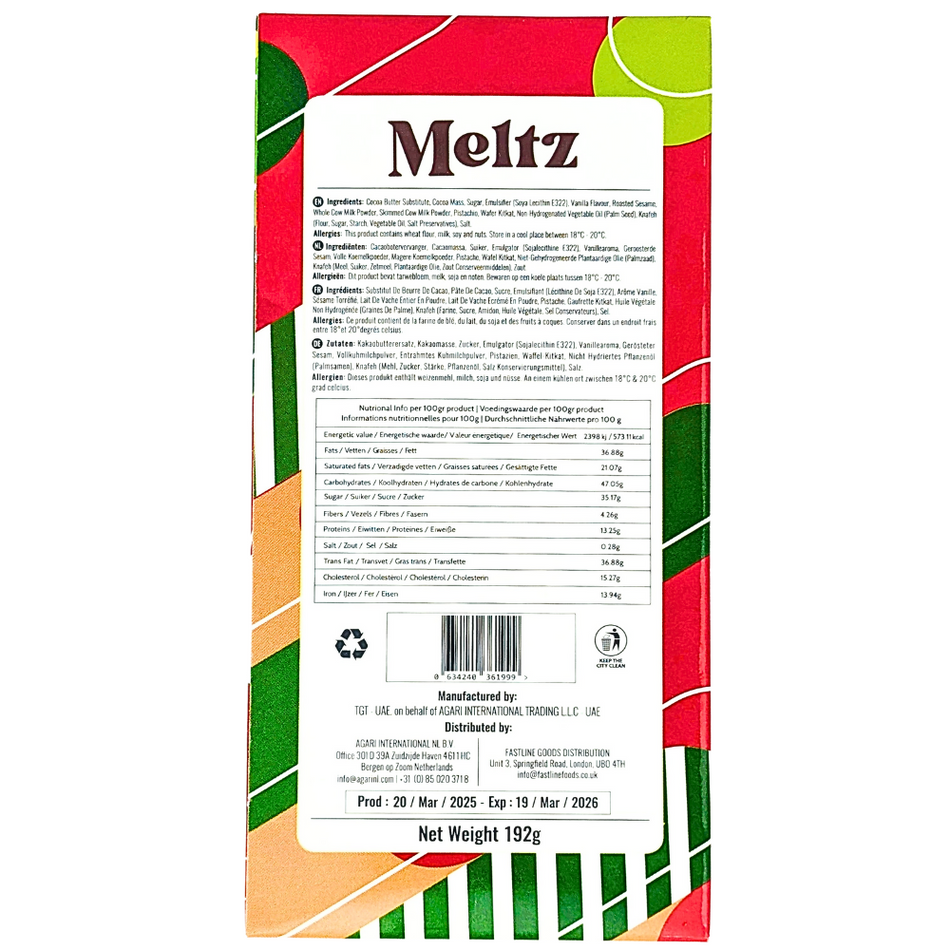 Meltz Dubai Chocolate Kitkat Pistachio Knafeh - 192g