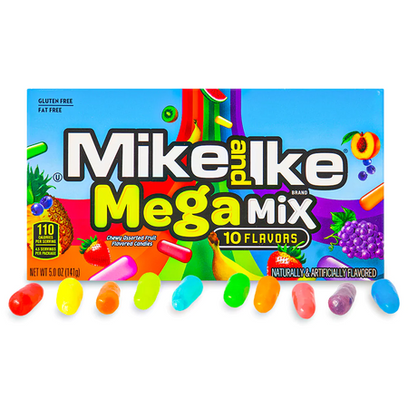 Mike and Ike Mega Mix 10 Flavors Chewy Candies Theater Box - 5 oz.