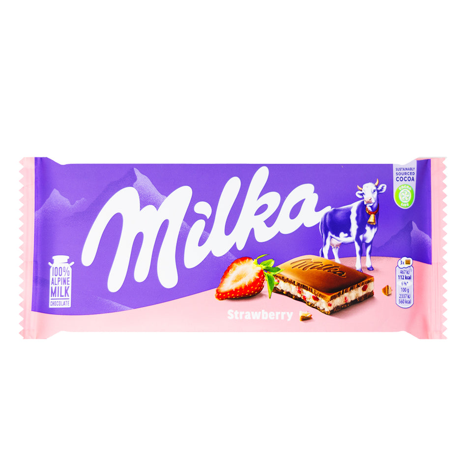 Milka Strawberry Milk Chocolate Bar 100g