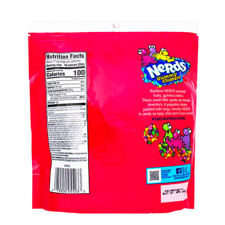 Nerds Gummy Clusters Rainbow Family Size 18.5oz -  Nutrition Facts Ingredients
