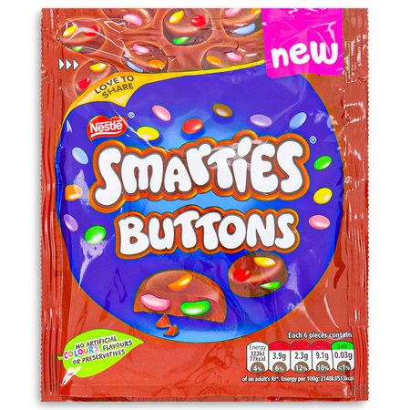Nestle Smarties Milk Chocolate Buttons UK - 90 g - top view