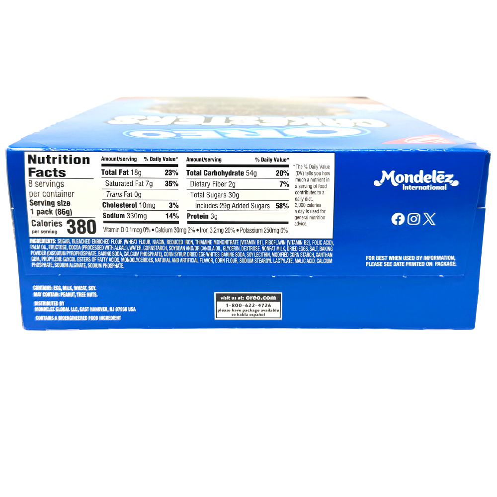 Oreo Cakesters Double Chocolate Cookies 3.03oz - 8 Pack