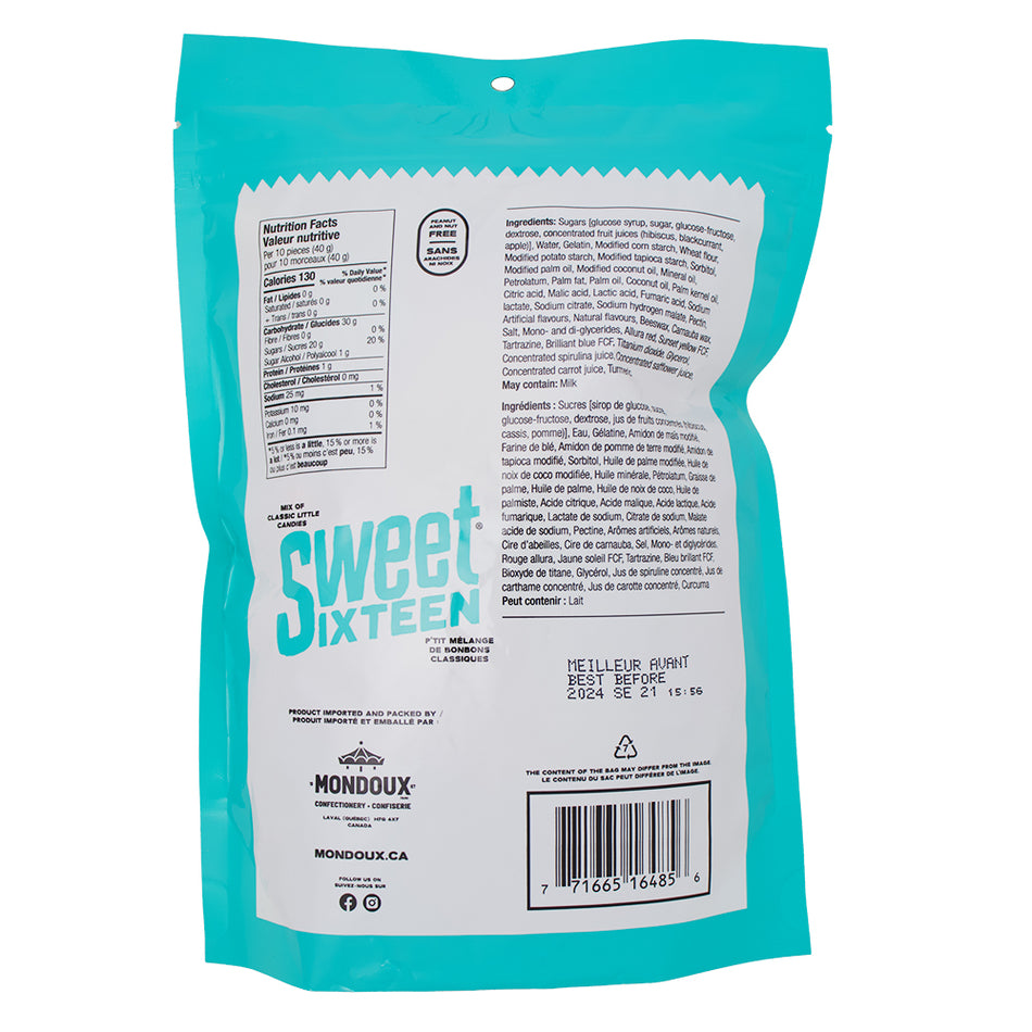 Sweet Sixteen Original 400g - 6 Pack Nutrition Facts Ingredients