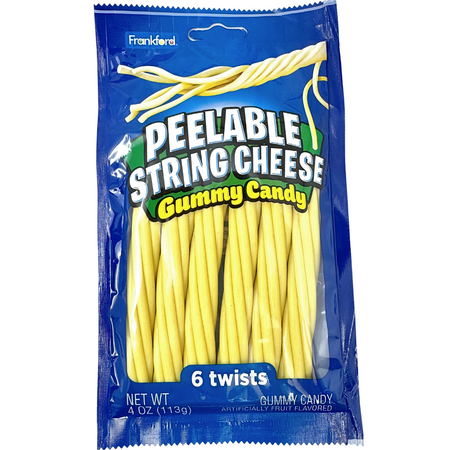 Peelable String Cheese Gummy Candy 4oz - 12 Pack