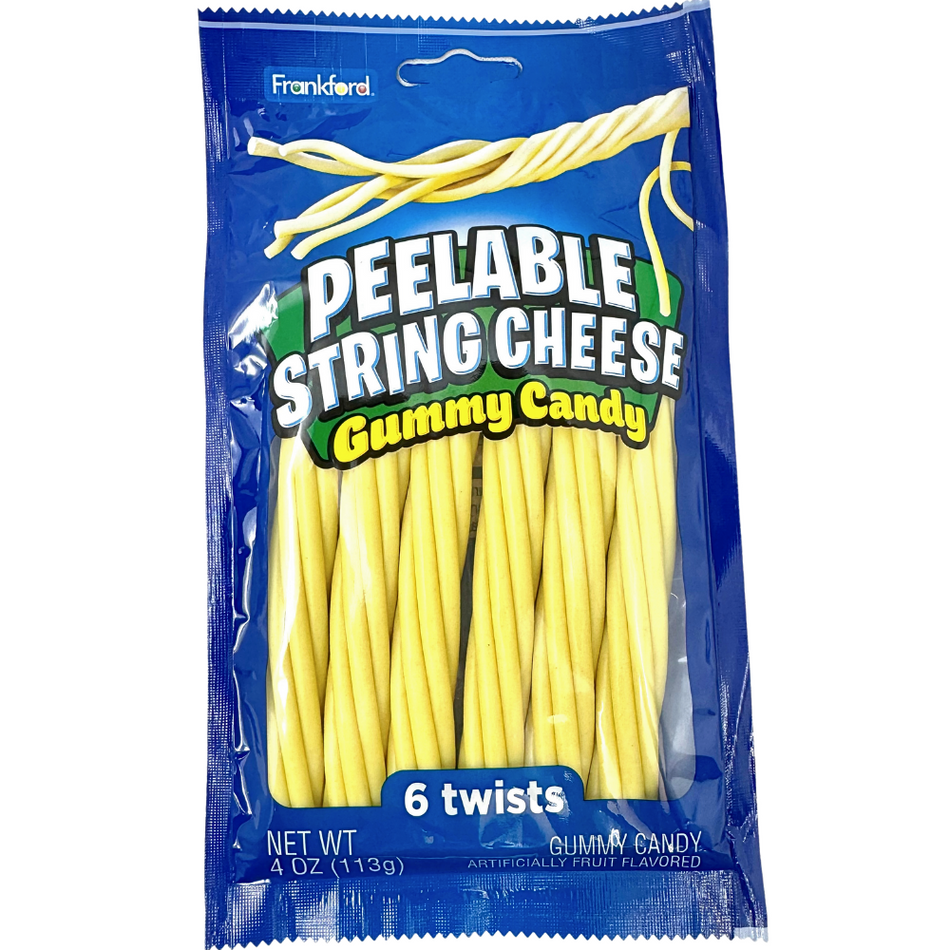 Peelable String Cheese Gummy Candy 4oz - 12 Pack