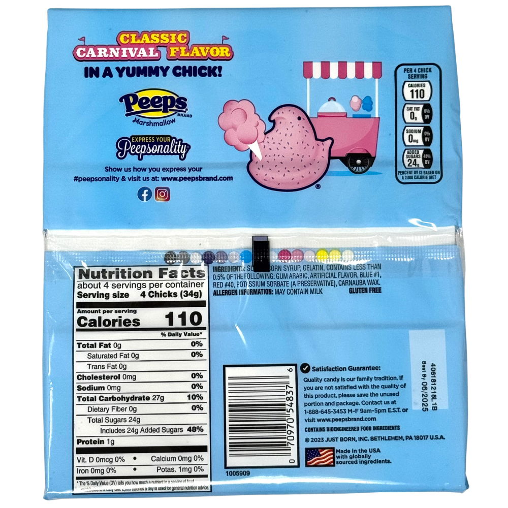 Peeps Cotton Candy 15 Chicks 4.5oz - 18 Pack