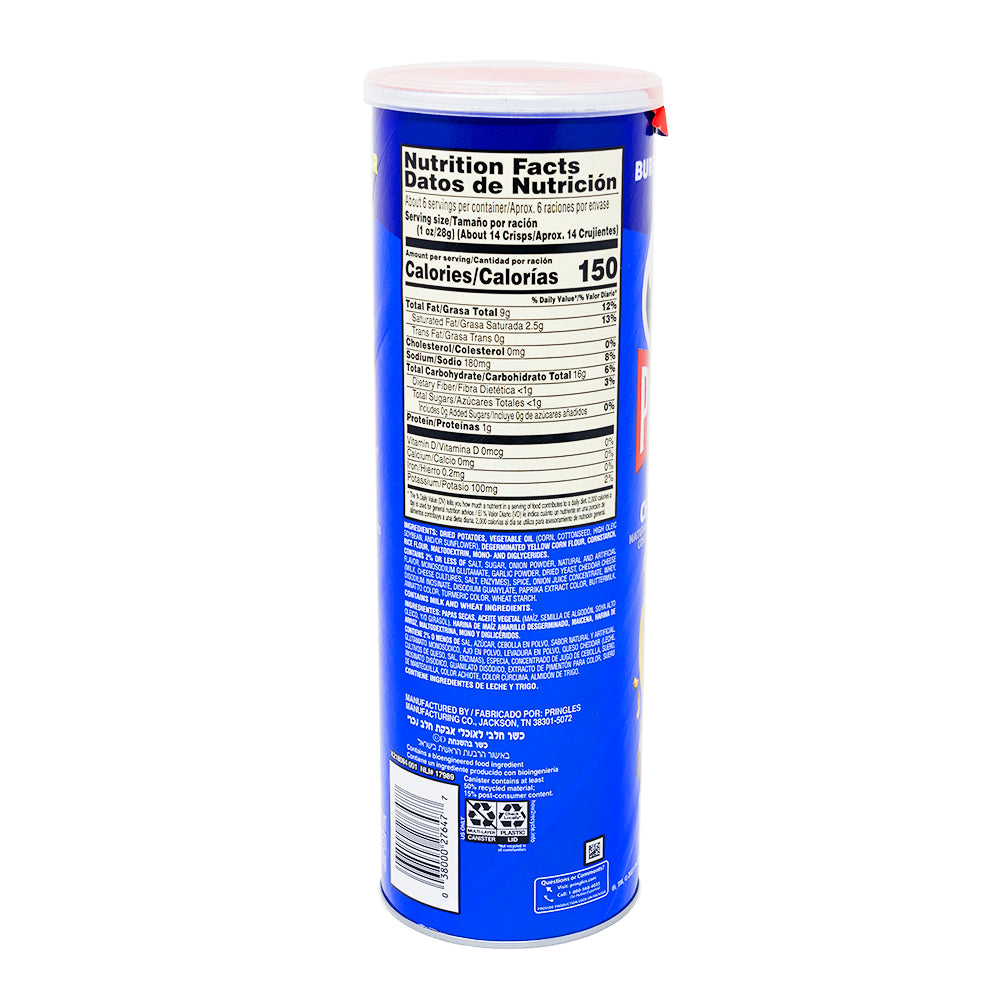 Pringles Philly Cheesesteak - 5.5oz  Nutrition Facts Ingredients - Pringles -