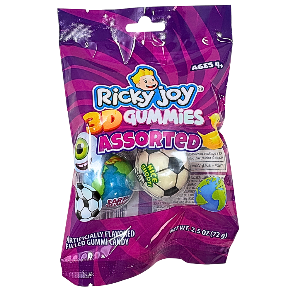Blue Raspberry Gummies Ricky Joy Ricky Joy 3D Gummies Assorted - 2.5oz | Candy District
