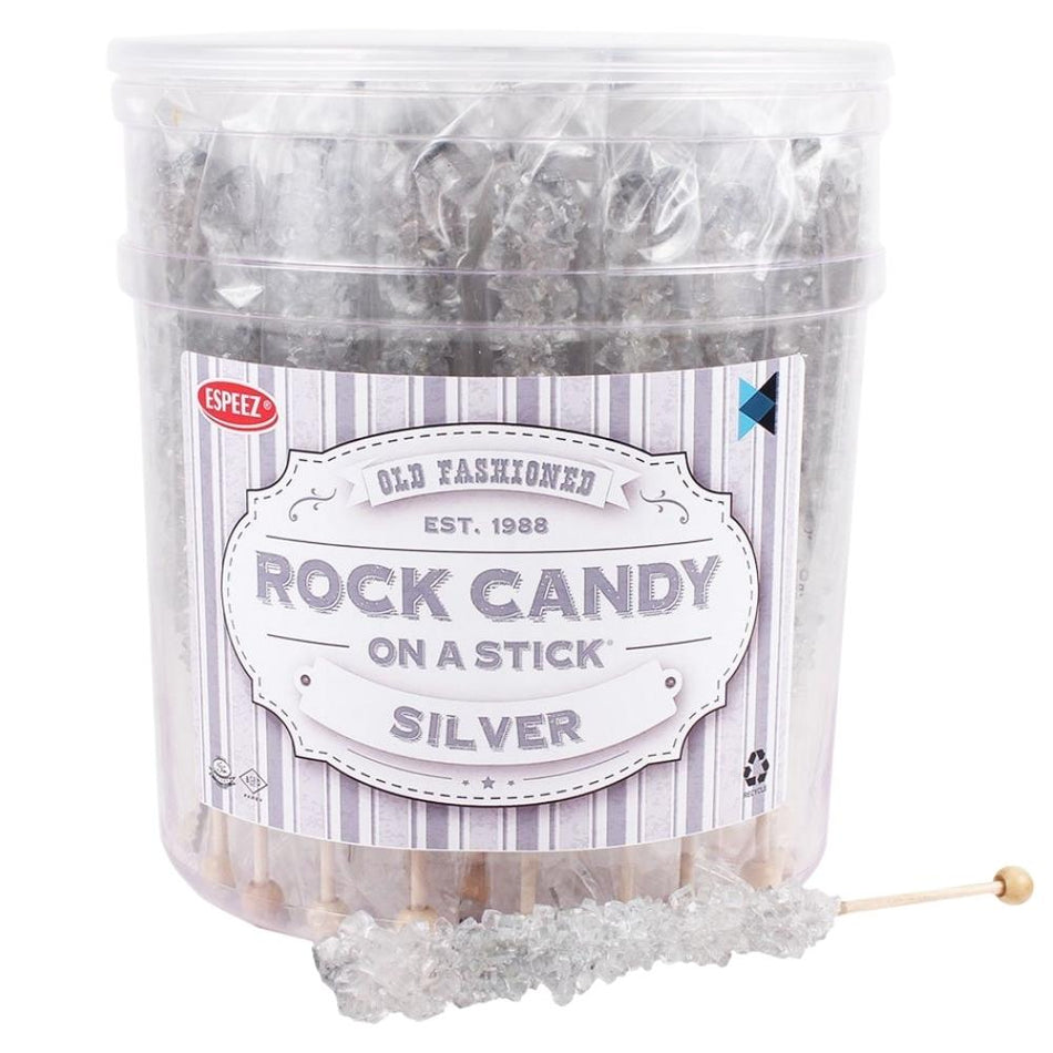 Rock Candy Sticks Silver 36 Pieces - 1 Tub