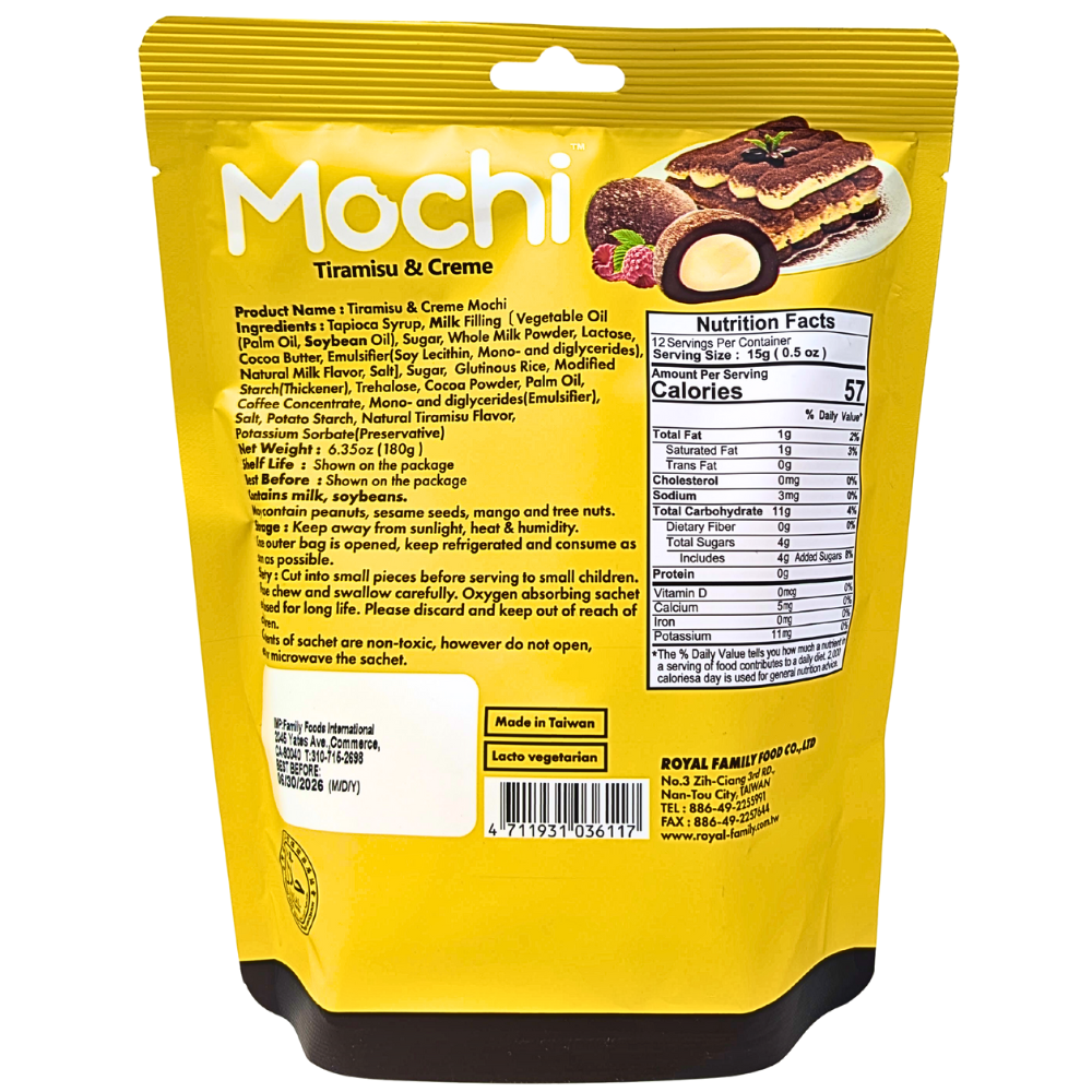 Royal Family Mochi Tiramisu & Creme - 180g