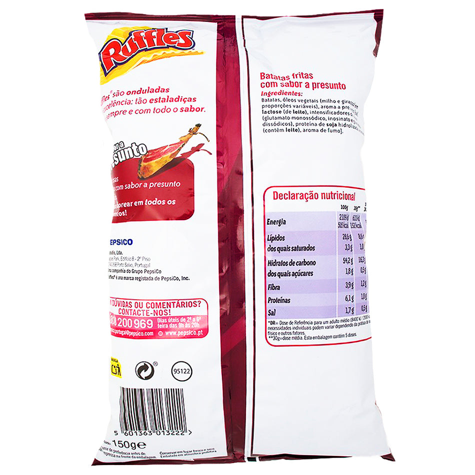Ruffles Presunto Prosciutto (Portugal) 150g - 24 Pack Nutrition Facts Ingredients