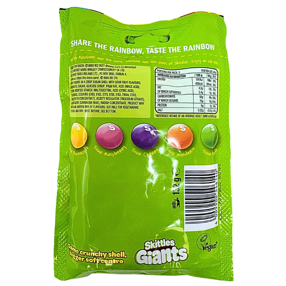 Skittles Giants Sours 125g - 12 Pack