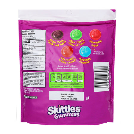 Skittles Gummies Berry 280g - 12  Nutrition Facts Ingredients
Pack 