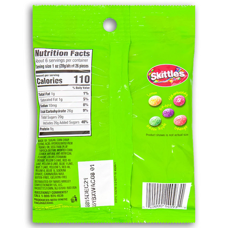 Skittles Sour Candies - 161.6g - top view