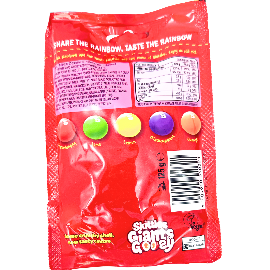 Skittles Giants Gooey Candy (UK) 125g - 12 Pack