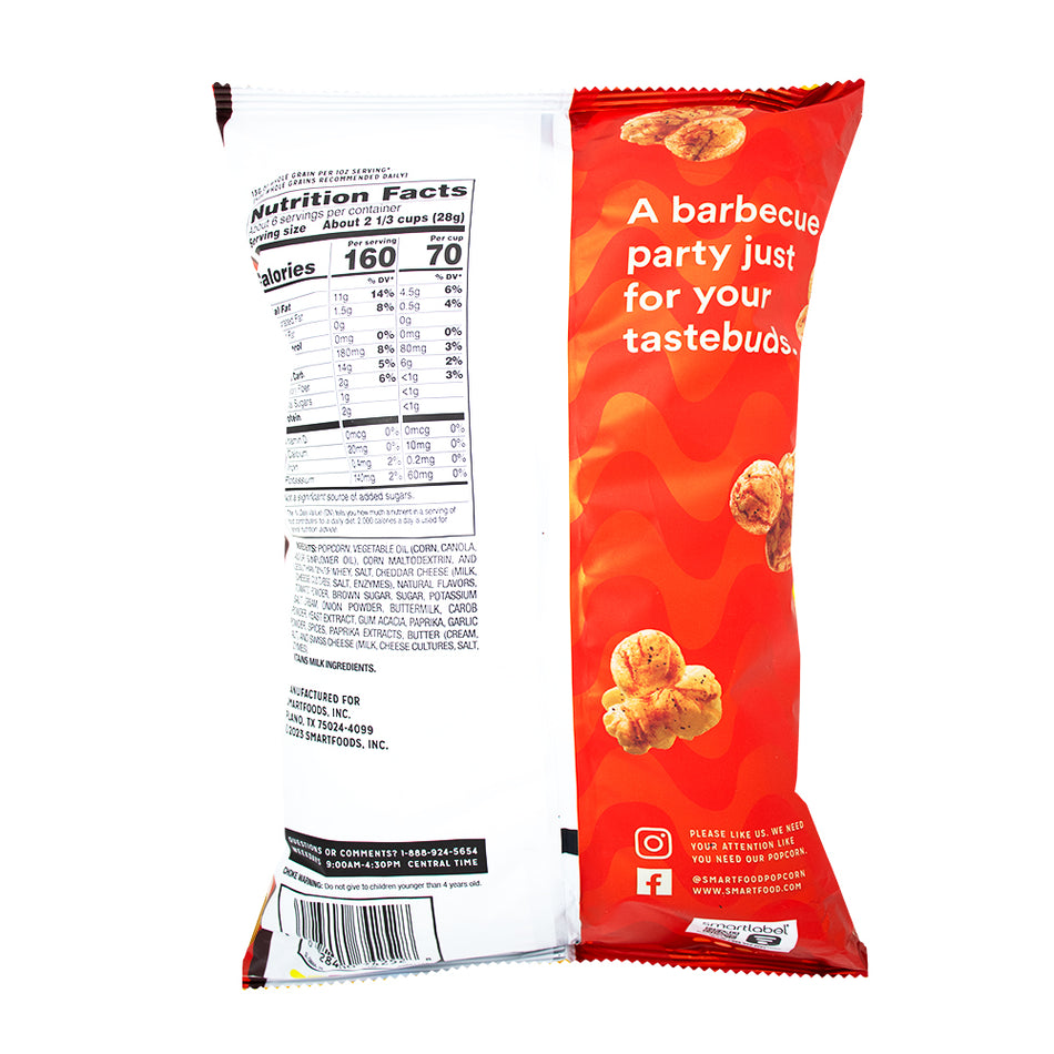 Smartfood Cheddar BBQ Chips 177g - 1 Bag  Nutrition Facts Ingredients