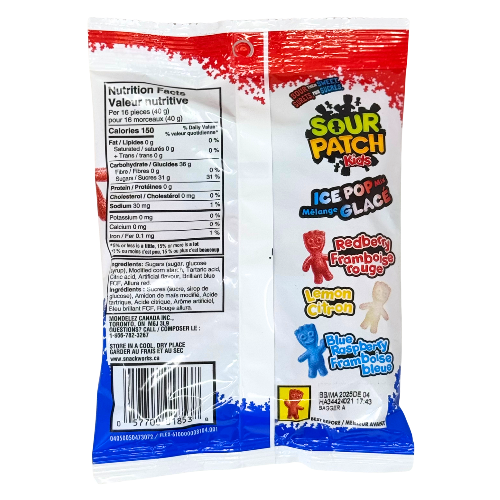 Sour Patch Kids Ice Pop Mix 150g - 12 Pack