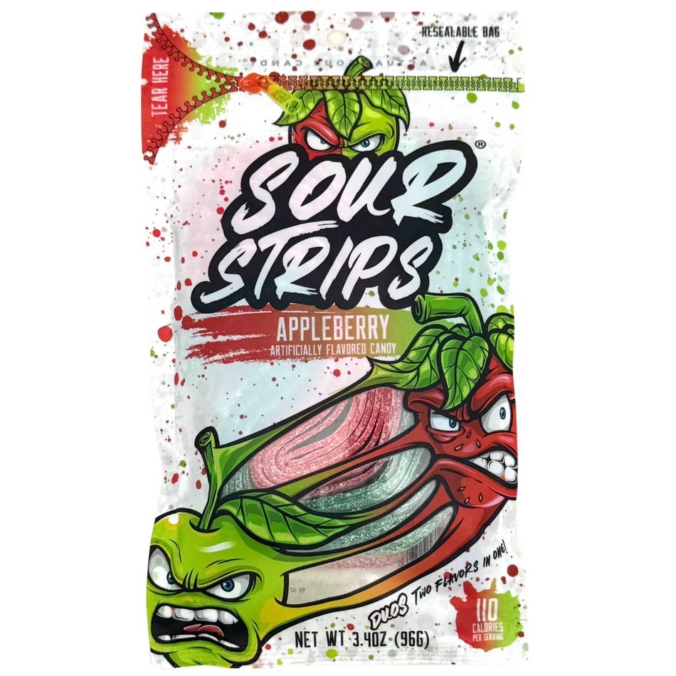 Sour Strips Appleberry 96g - 12 Pack