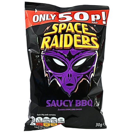 Space Raiders Saucy BBQ Corn Chips (UK) - 30g