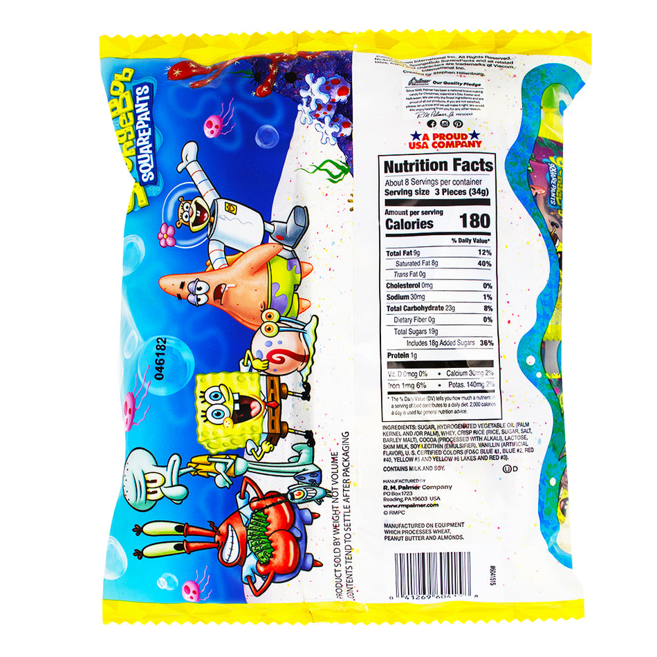 Palmer Spongebob Minis Assorted 10oz -  Nutrition Facts Ingredients