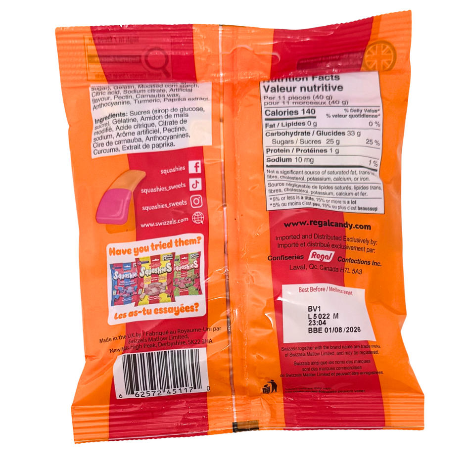 Squashies Orange Cherry 160g