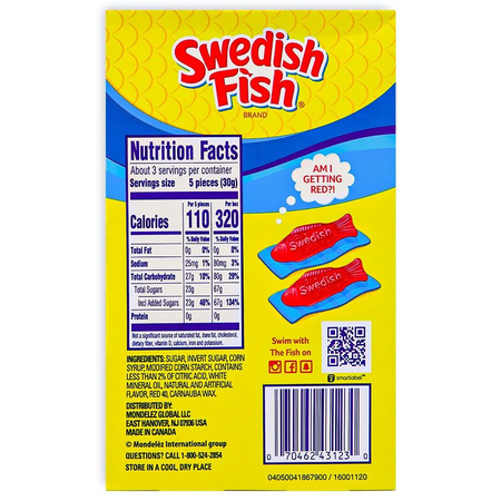 Swedish Fish Candy Theater Box - 3.1oz - top view
