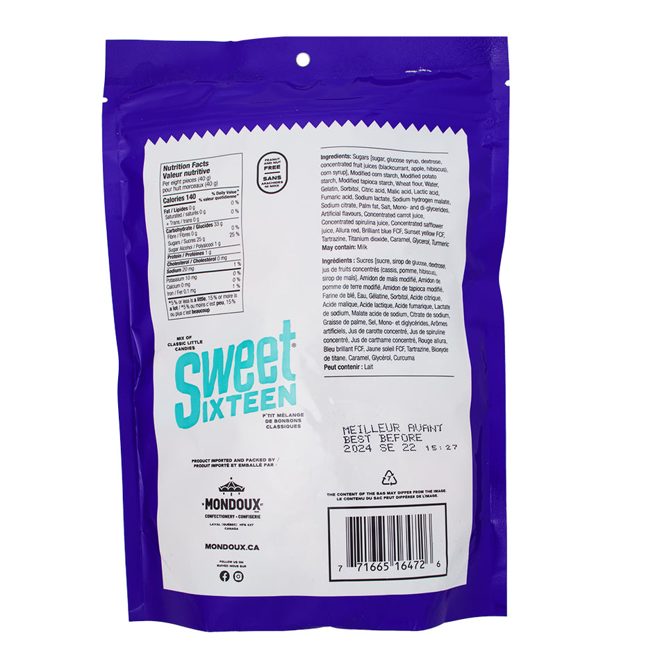 Sweet Sixteen Sweet & Sour 400g - 6 Pack Nutrition Facts Ingredients