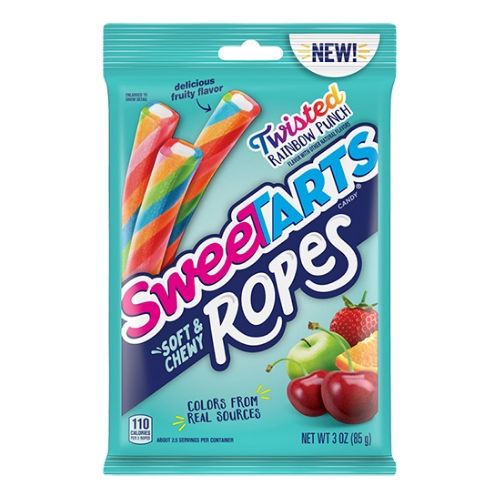 Sweetarts Ropes Twisted Rainbow Punch Bag 5oz - 12 Pack