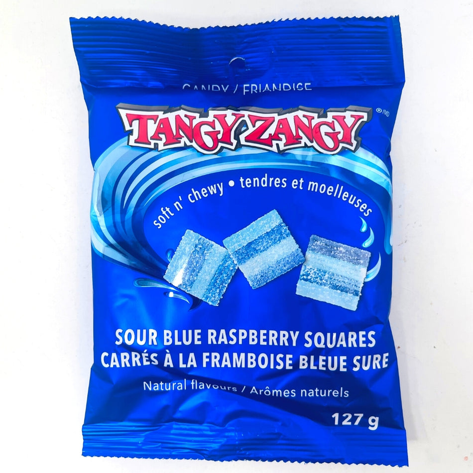 Tangy Zangy Sour Blue Raspberry Squares 127g - 24 Pack