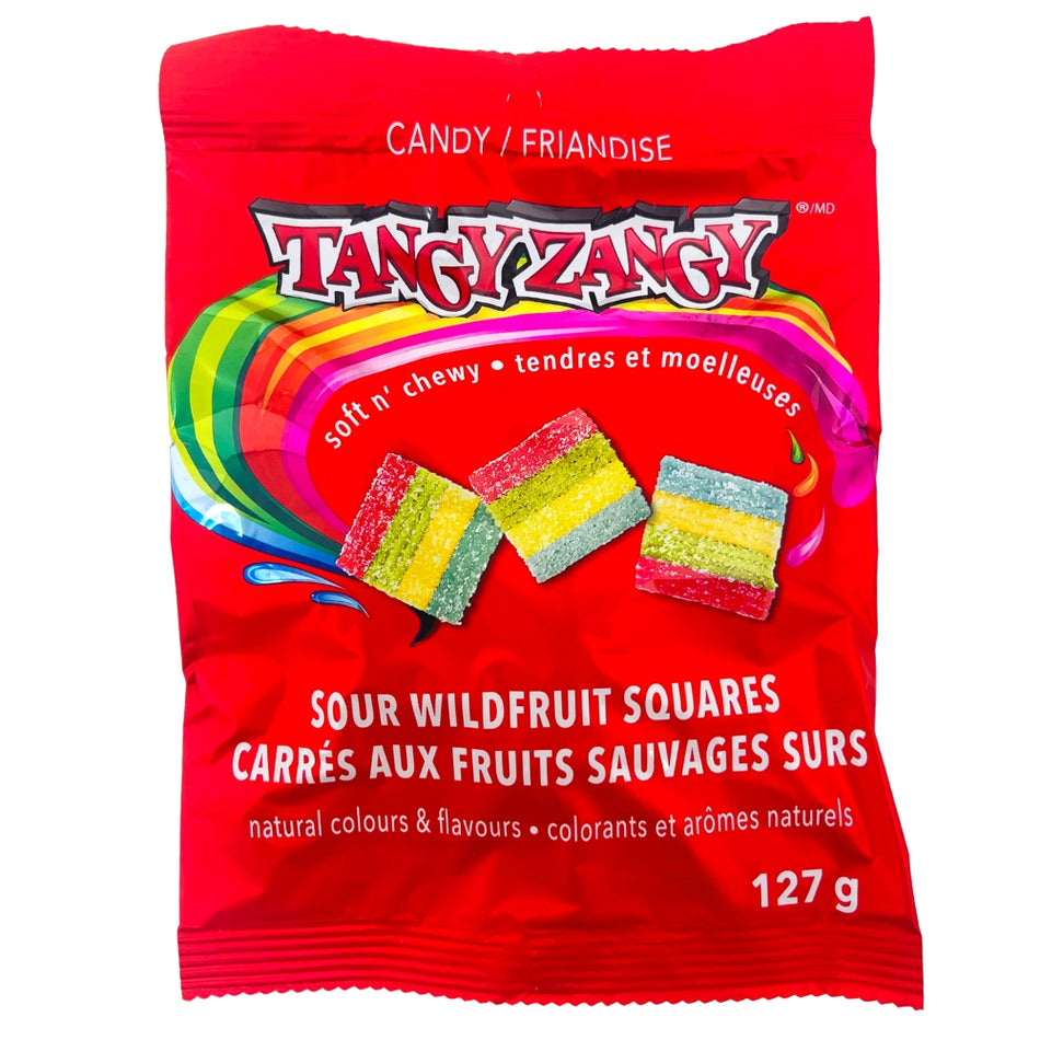 Tangy Zangy Sour Wild Fruit Squares 127g - 14 Pack