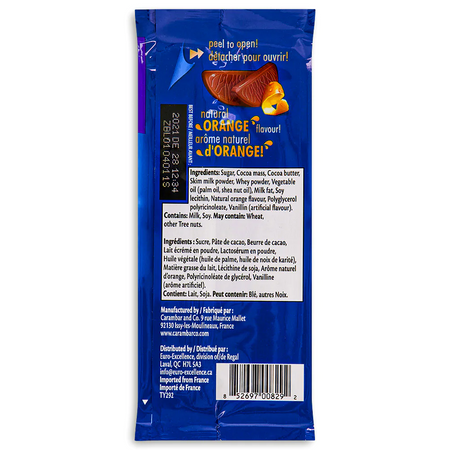 Terry's Original Chocolate Orange Bar (UK) 90g - nutrition facts and ingredients
