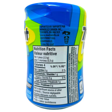 Trident Vibes Sour Patch Kids Blue Raspberry - 6 Pack Nutrition Facts Ingredients