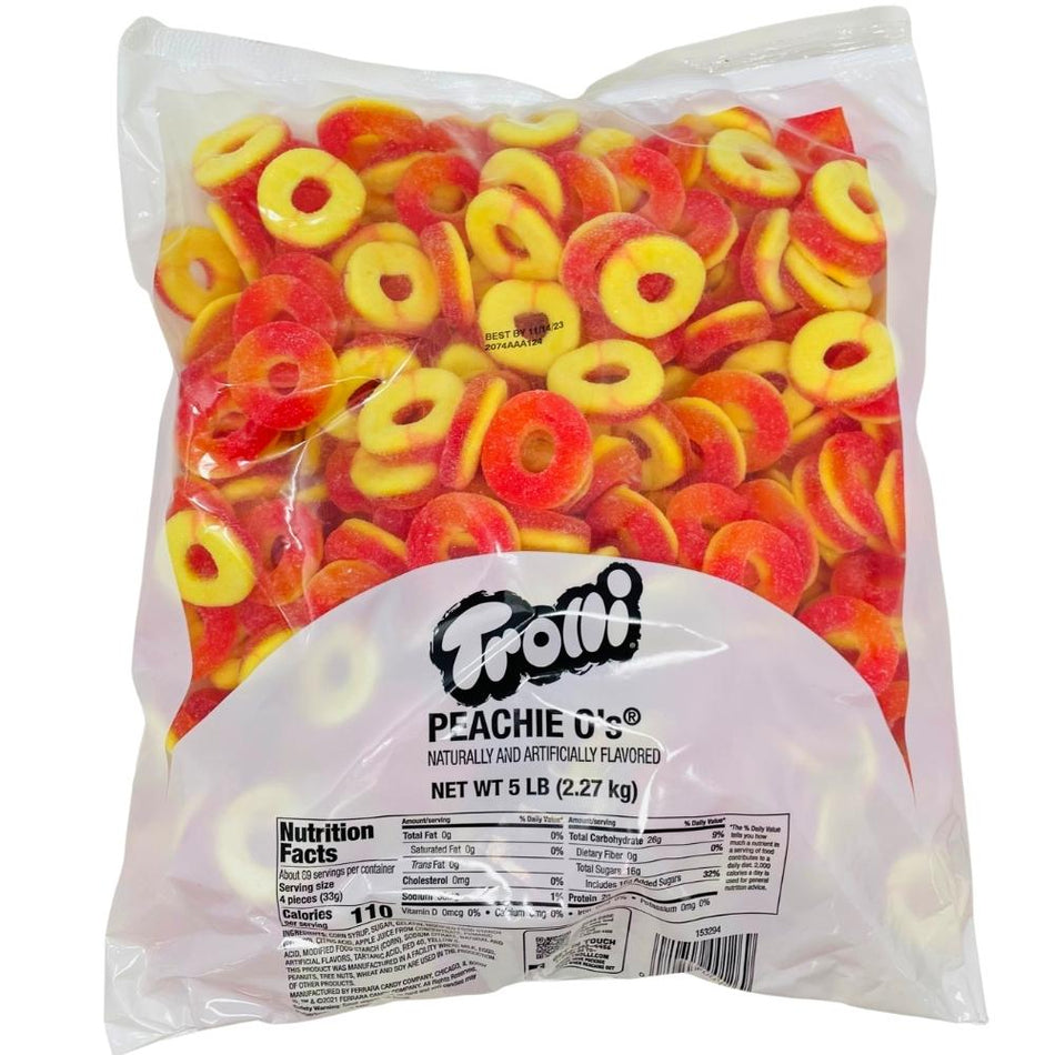 Trolli Peachie-O's 5lb - 1 Bag