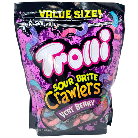 Trolli Sour Brite Crawlers Very Berry Resealable Bag - 28oz