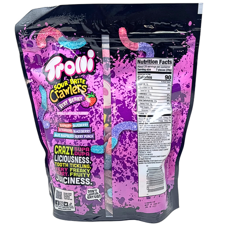 Trolli Sour Brite Crawlers Very Berry Resealable Bag - 28oz