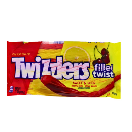 Twizzlers Sweet & Sour Filled Twists Cherry Kick and Citrus Punch 11oz 