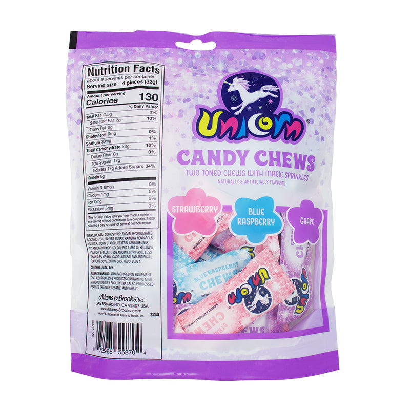 Adams & Brooks Unicorn Chews 8.75oz - 12 Pack Nutrition Facts Ingredients